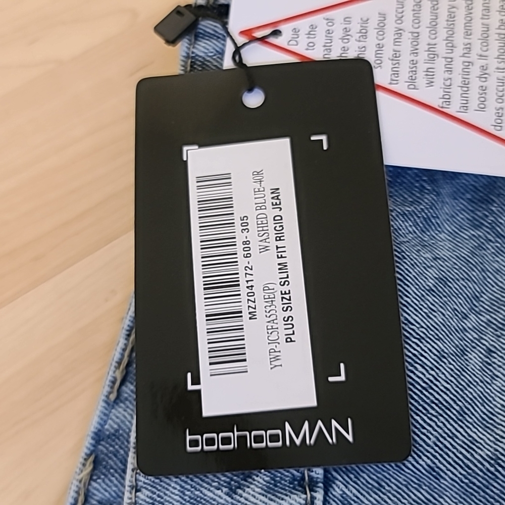 BOOHOO MAN PLUS SIZE Blue JEANS SIZE 40 - Picture 6 of 6